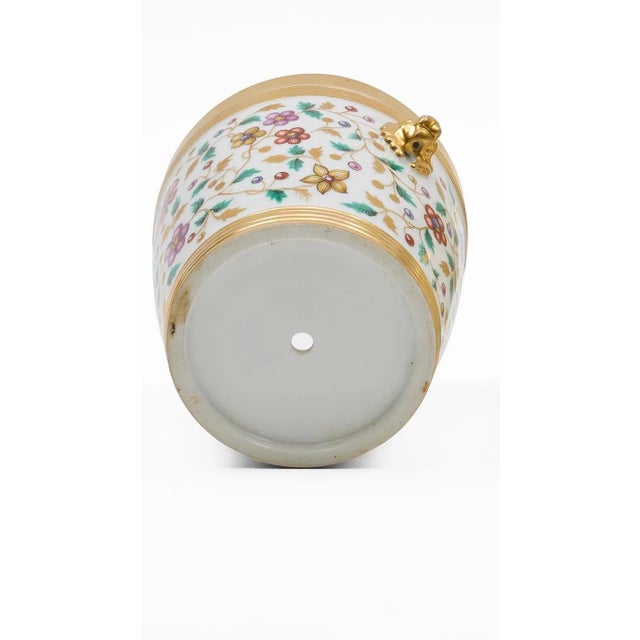 Gold Antique 19th Century French Empire Paris Porcelain Cachepot Flower Pot For Sale - Image 8 of 8
