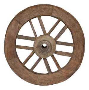 Indian 19th Century Wood and Metal Cart Wheel with Rustic Character