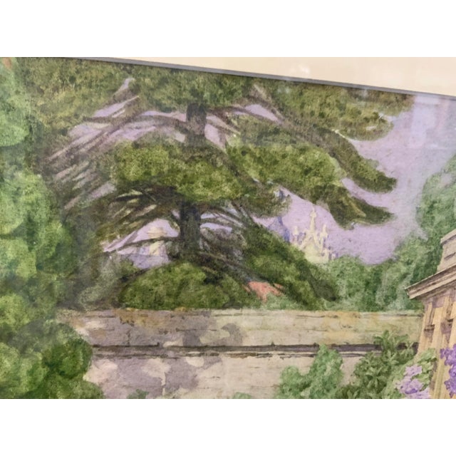 “English Garden” Watercolor by Frances Drummond For Sale - Image 9 of 12