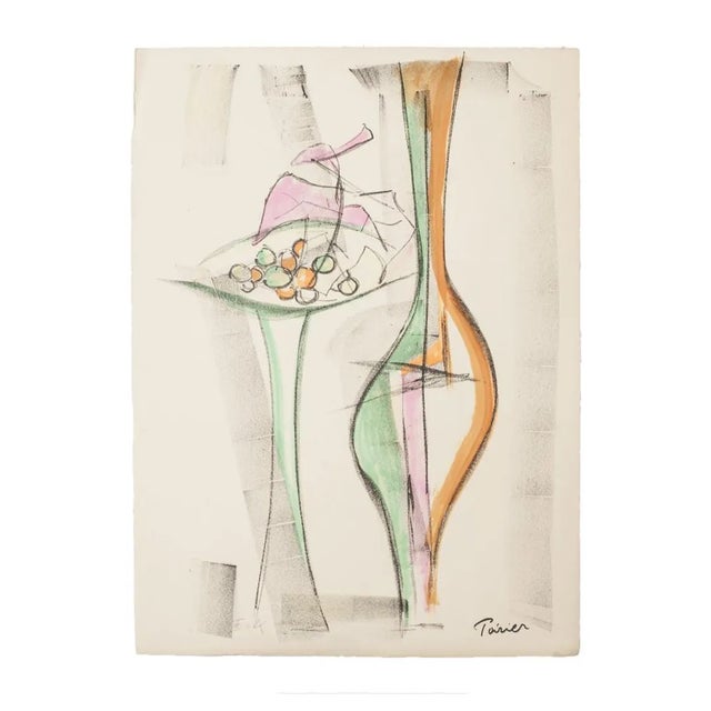 Emmanuel Poirier, Still Life, Original Lithograph, 1950 For Sale