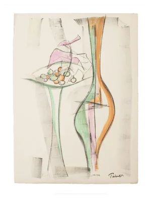 Emmanuel Poirier, Still Life, Original Lithograph, 1950