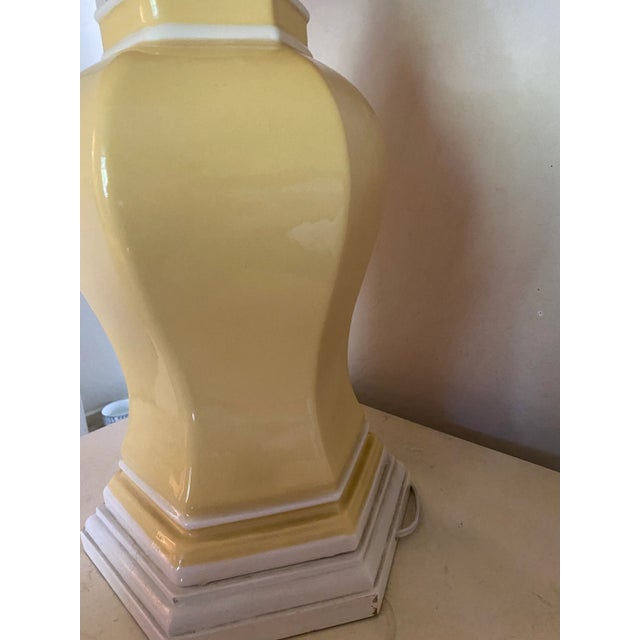 1970s Vintage Italian Style Yellow Leviton Lamp For Sale - Image 5 of 6