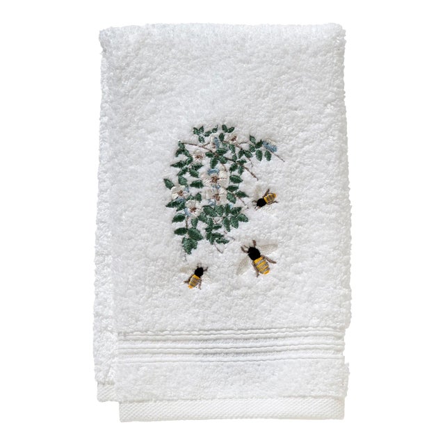 Honey Bees Terry Guest Towel, Embroidered For Sale
