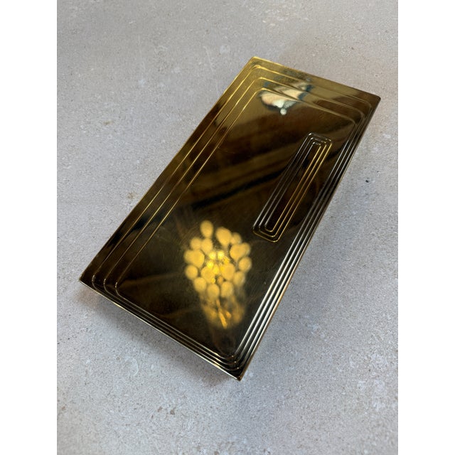 Vintage Brass Rectangular Lidded Box For Sale - Image 9 of 11