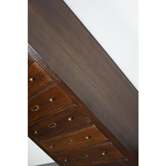 Vintage English Oak Filing Cabinet For Sale - Image 13 of 17