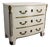 Mid-Century Louis XVI French White Chest of Drawers in Elm & Bronze, 1960s For Sale