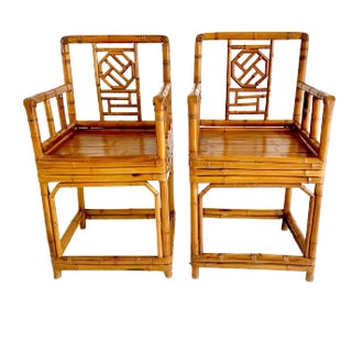 Early 20th Century Chinese Bamboo Chairs - a Pair For Sale