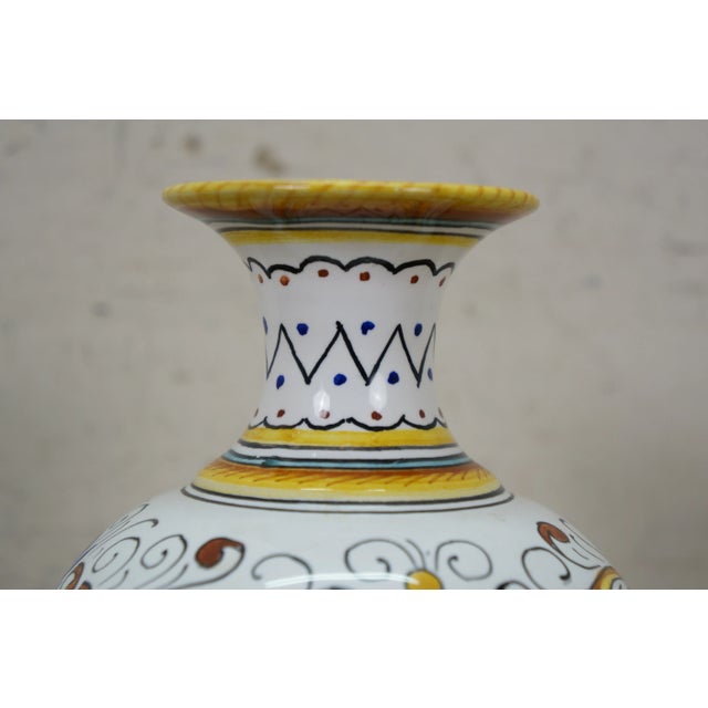 Italian Deruta Raffaellesco Custom Made Porcelain Serpent Dragon Vase 8" For Sale - Image 6 of 12