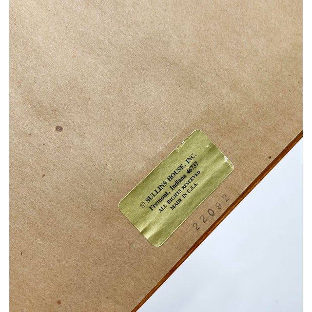 Mid 20th Century Vintage Alphabet Cross Stitch Wood Framed Wall Mirror For Sale - Image 5 of 5