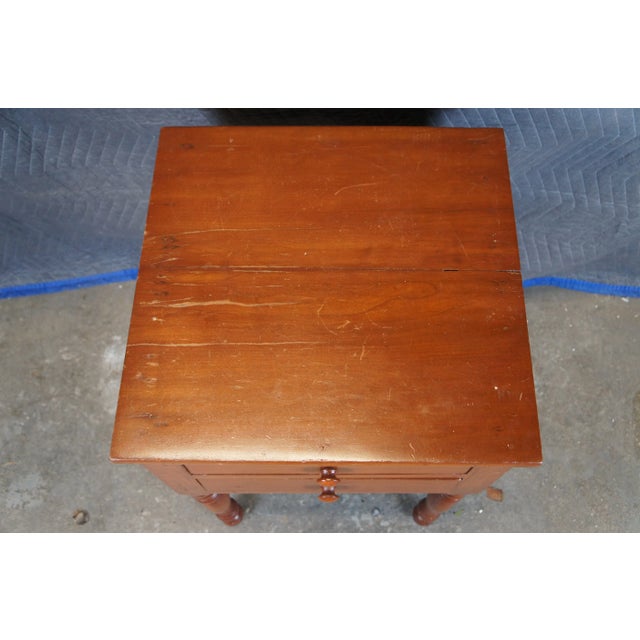 Late 19th Century Antique 19th Century Early American Primitive Cherry Accent Table Nightstand For Sale - Image 5 of 12