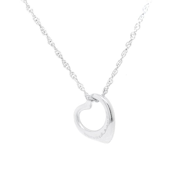 Tiffany & Co Elsa Peretti Open Heart Sterling Silver Pendant for a Necklace For Sale In Philadelphia - Image 6 of 12