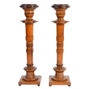 19th Century German Biedermeier Walnut Pedestals - a Pair