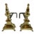 Classic Brass Vintage English Andirons With Claw Feet, Finial Shaped For Sale