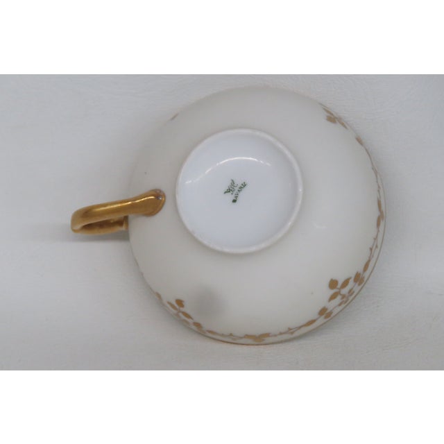 Mid 20th Century Mid 20th CenturyJWH Bavaria Fine Porcelain Tea Cup White With Gold Gilt Rim and Florals For Sale - Image 5 of 12