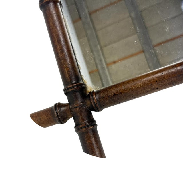 Mid-Century Modern Vintage Faux Bamboo Mirror, 1950s For Sale - Image 3 of 9