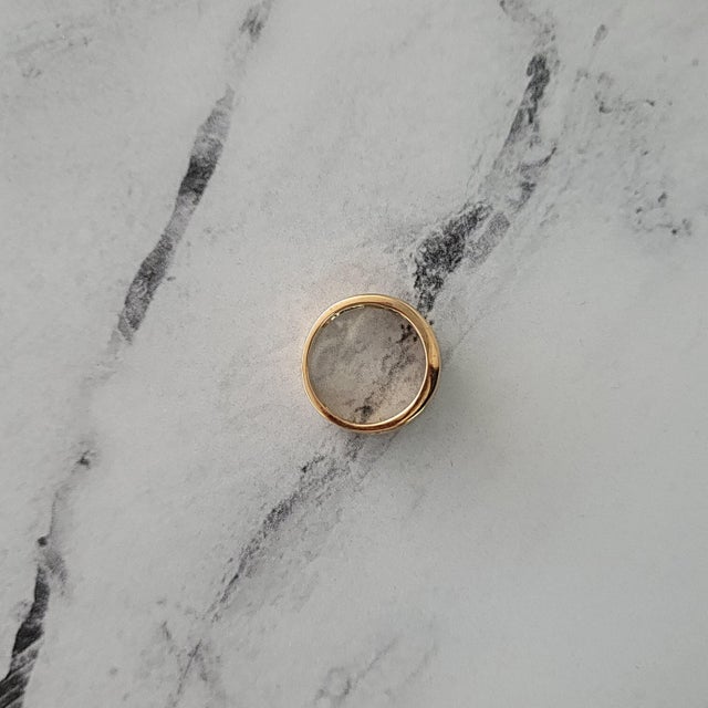 2020s One Carat Triple Row Diamond Wedding Band 10k Yellow Gold, Size 6 For Sale - Image 5 of 5