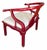 James Mont Style Red Lacquer Chinese Horseshoe Chair.