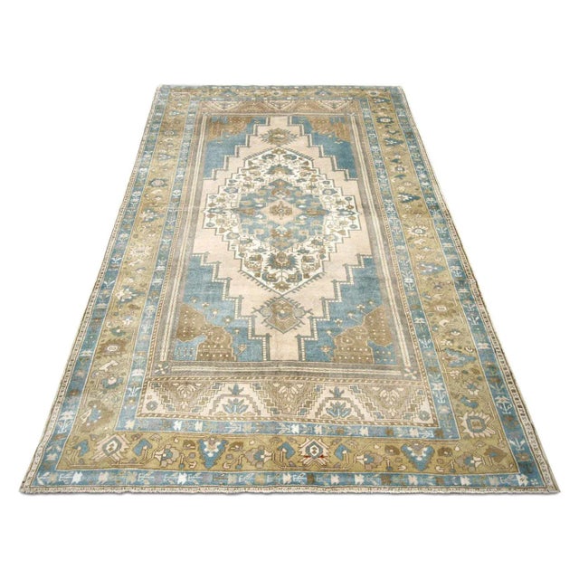 1960s 1960s Turkish Oushak Rug For Sale - Image 5 of 7