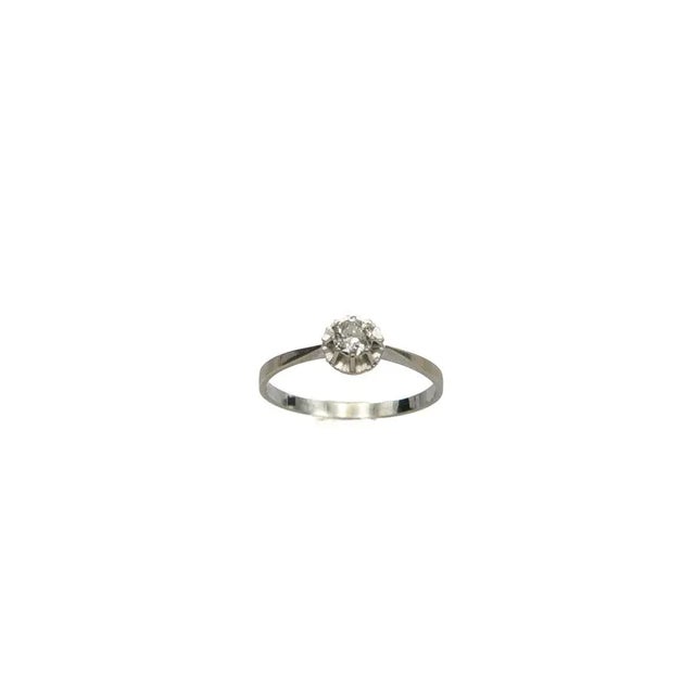French White Gold Ring with 0.40ct Diamond, 1920s For Sale - Image 13 of 13