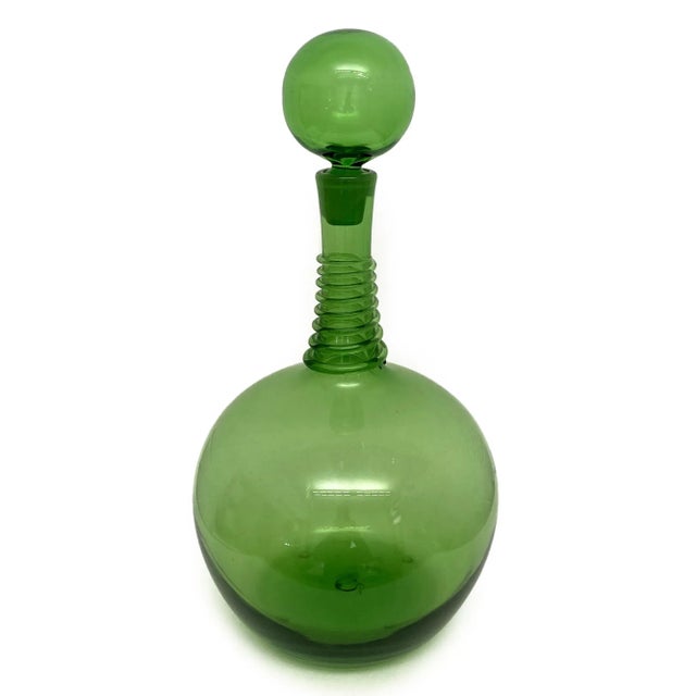 Vintage Green Blenko Myers Decanter With Spiral Wrap For Sale - Image 11 of 11