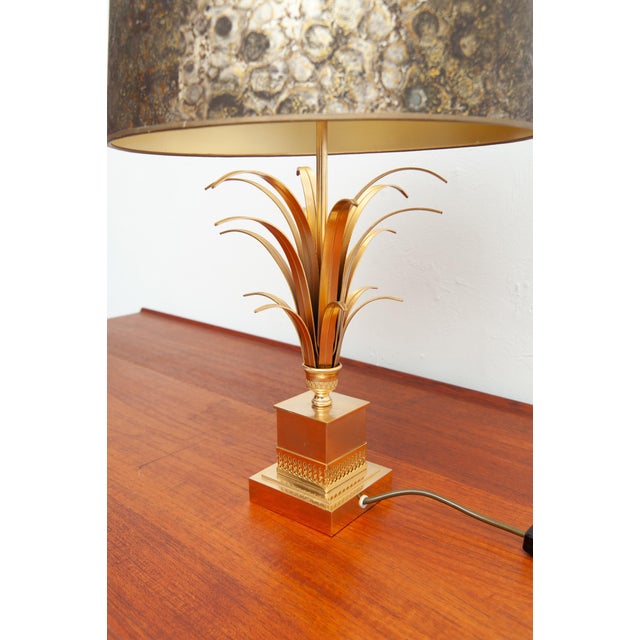 Hollywood Regency Brass Palm Tree Table Lamp, 1970s For Sale - Image 3 of 7
