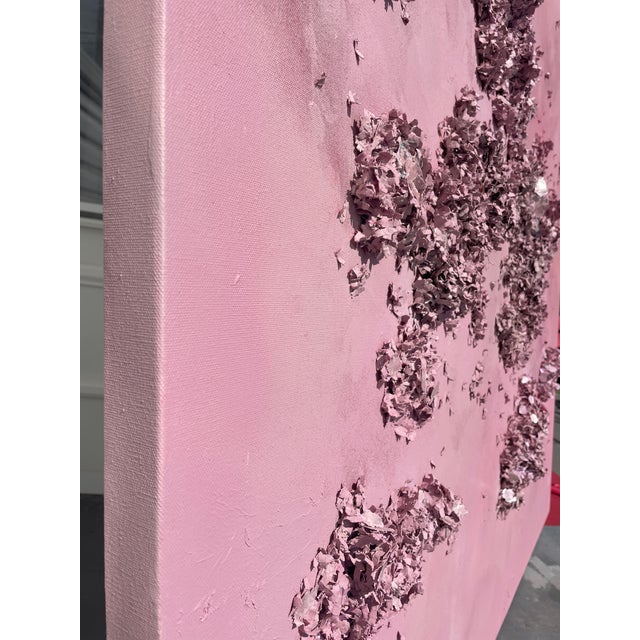 Dimensional Textured Abstract Painting in Dusty Rose by Covet Studio For Sale - Image 13 of 15