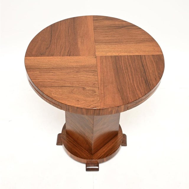 Art Deco Walnut Occasional Side Table, 1930s For Sale - Image 4 of 9