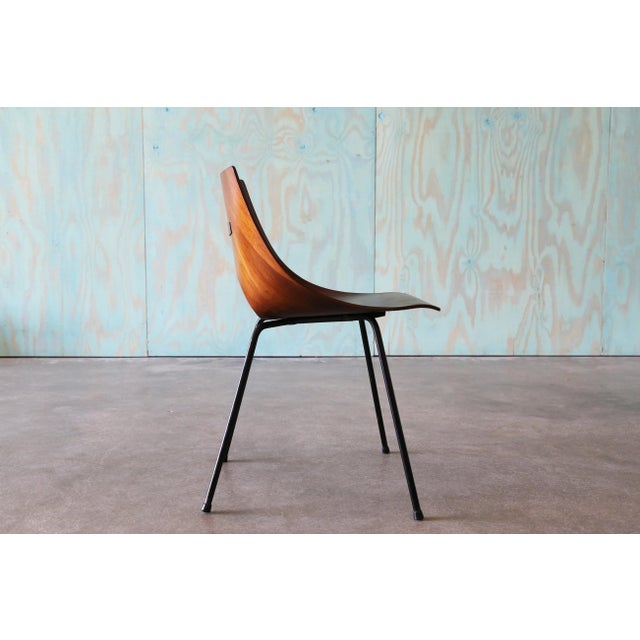 1950s Ray Komai Mahogany and Iron Chair Mid Century Modern Eames Knoll For Sale - Image 6 of 9