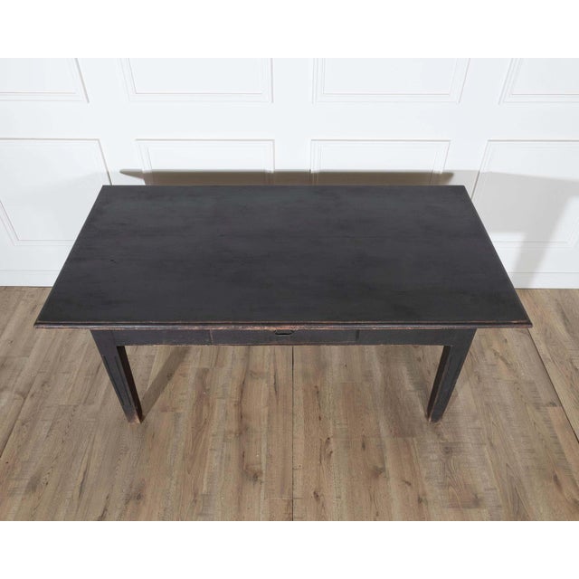 Early 20th Century Swedish Country Pine Kitchen Table in Black For Sale - Image 4 of 10