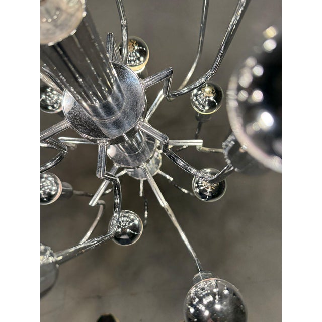 Mid-Century Modern Chrome Sputnik Chandelier by Gaetano Sciolari, Italy, 1970s For Sale - Image 9 of 18