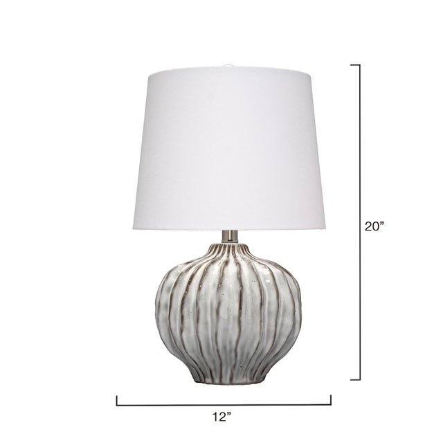 Contemporary Jamie Young Reef Ceramic Table Lamp with Linen Shade For Sale - Image 3 of 4