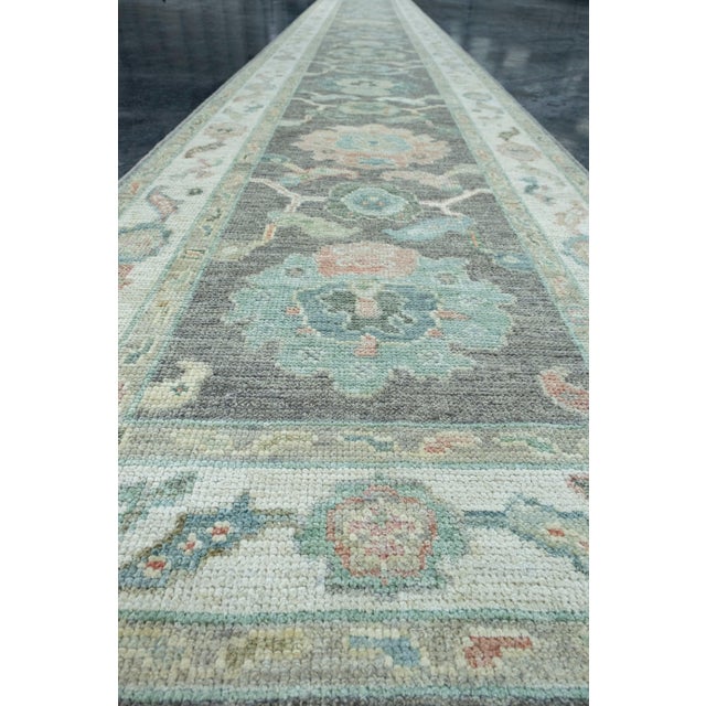 Turkish Oushak Runner Rug 2'10" x 26'6" #17524 For Sale In Houston - Image 6 of 8
