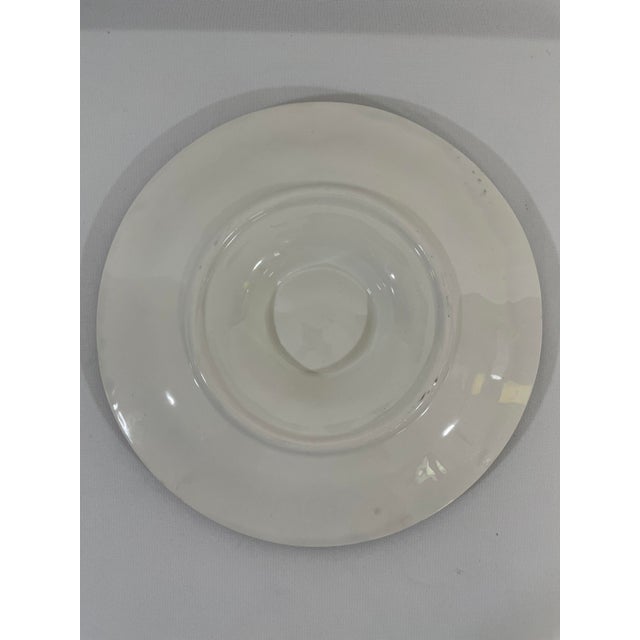 Ceramic 1920s Antique French Longchamp Majolica Green and White Oyster Plate For Sale - Image 7 of 15