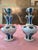 Cerulean Antique Moser Bohemian Glass Overlay Pr Aquamarine Bottles For Sale - Image 8 of 14