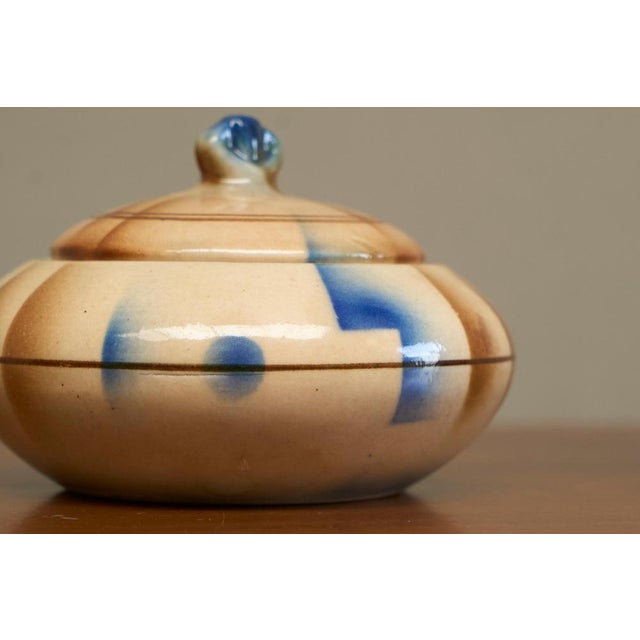 Vintage Bauhaus Style Lidded Studio Pottery Bowl, 1930s For Sale - Image 6 of 10
