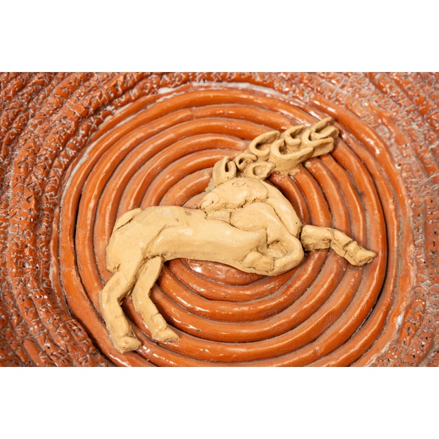 Hungarian Studio Ceramic Miracle Deer Bowl with Runic Motifs, 1950s For Sale - Image 6 of 7