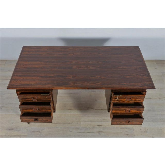 Brown Freestanding Desk by Arne Vodder for Sibast, 1950s For Sale - Image 8 of 15