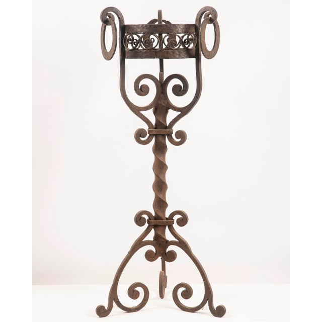 20th Century European Wrought Iron Standing Planter For Sale - Image 3 of 6