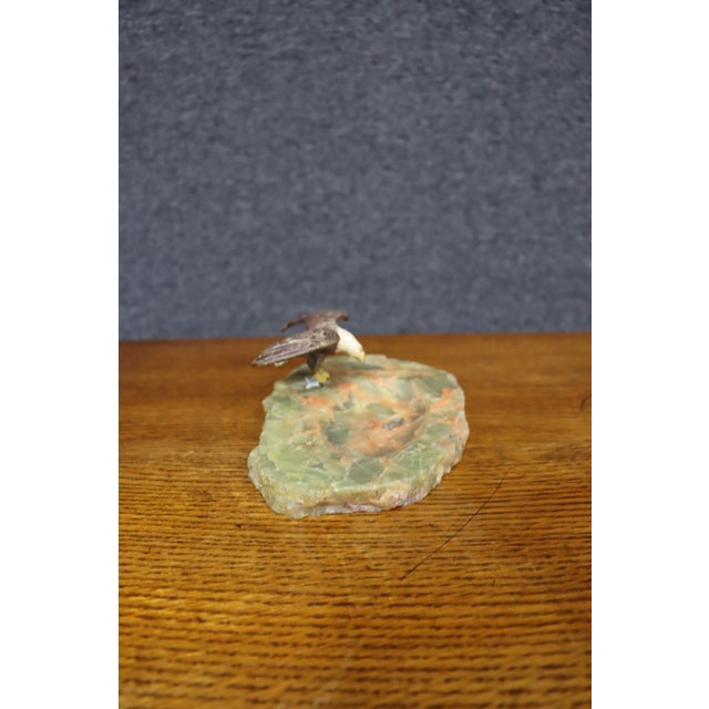 Bronze Bald Eagle on Green Onyx Base For Sale In Philadelphia - Image 6 of 11