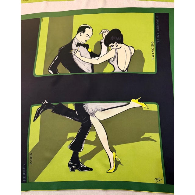 HERMES SWINGING SAINT-GERMAIN 2007 This scarf pays homage to the jazz club in the Saint-Germain district of Paris. This...