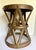 Vintage Hammered Brass X-Form Drum Stool With Riveted Details For Sale - Image 10 of 11