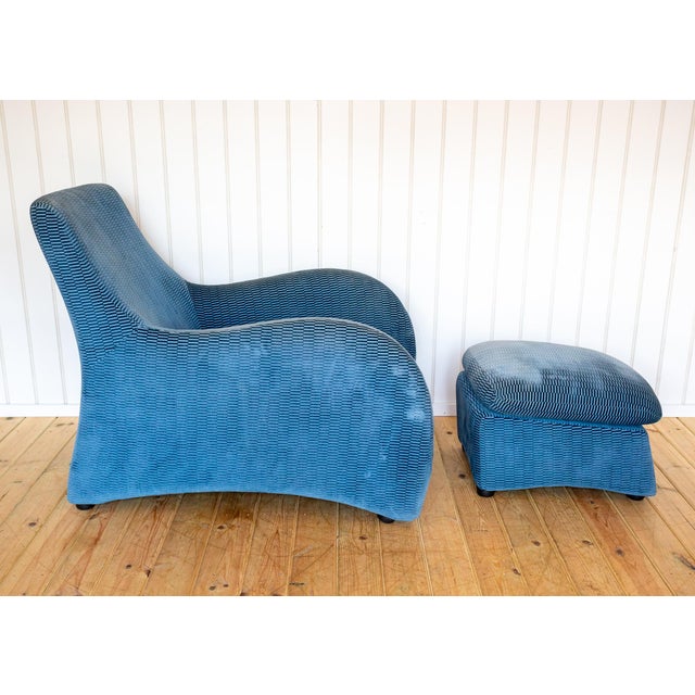 Set of Art Deco Style Loge Lounge Chair and Ottoman by Gerard van den Berg for Montis, 1980s For Sale - Image 16 of 18