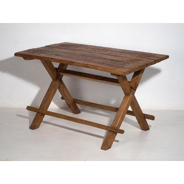 Antique X-Shape Dining Table, 1920s For Sale - Image 13 of 15