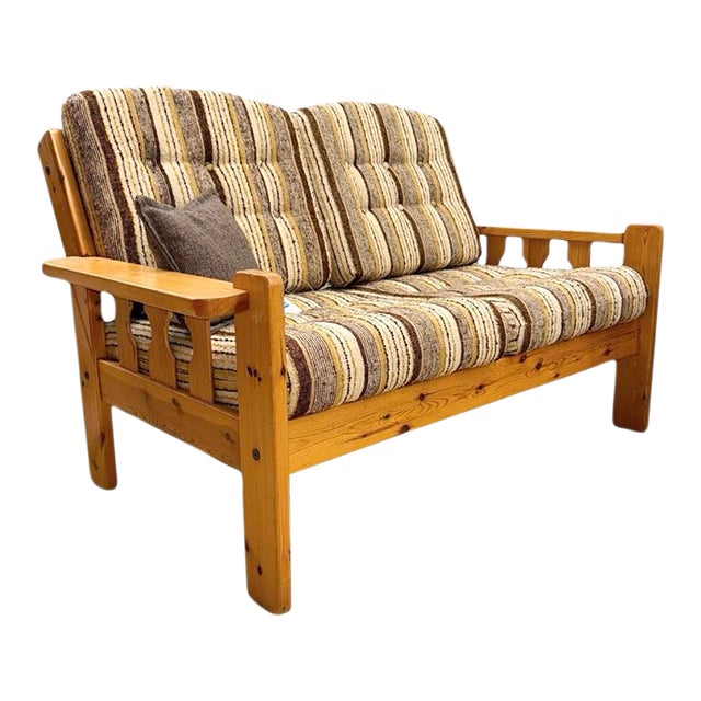 Mid 20th Century Scandinavian Brutalist Pine Sofa For Sale