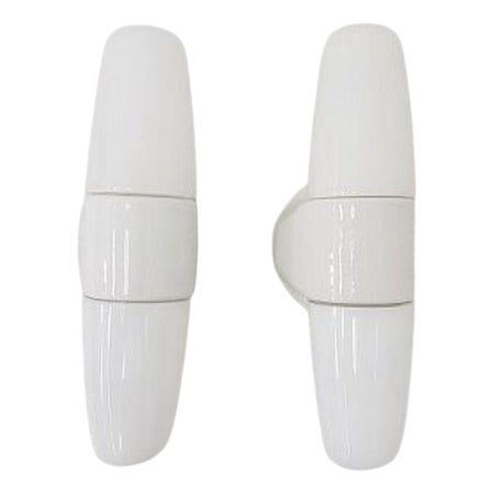 White Model 6068 Double Wall Light by Wilhelm Wagenfeld for Lindner & Co. For Sale