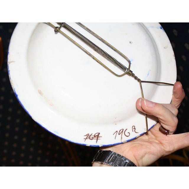 Rustic Vintage Hand-Painted Portuguese Ceramic Decorative Wall Plate For Sale - Image 3 of 8