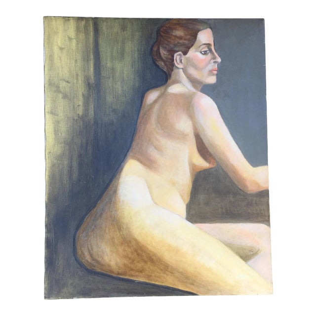 Vintage Original Female Nude Painting For Sale