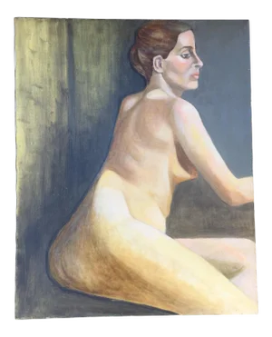 Vintage Original Female Nude Painting