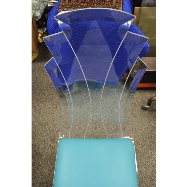 Vintage Mid Century Modern Sculptural Lucite Dining Table & 4 Chairs - 5 Pc Set For Sale In Philadelphia - Image 6 of 11