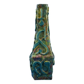 Vintage Sculptural Vase in Stoneware by Roger Guerin, 1960s For Sale